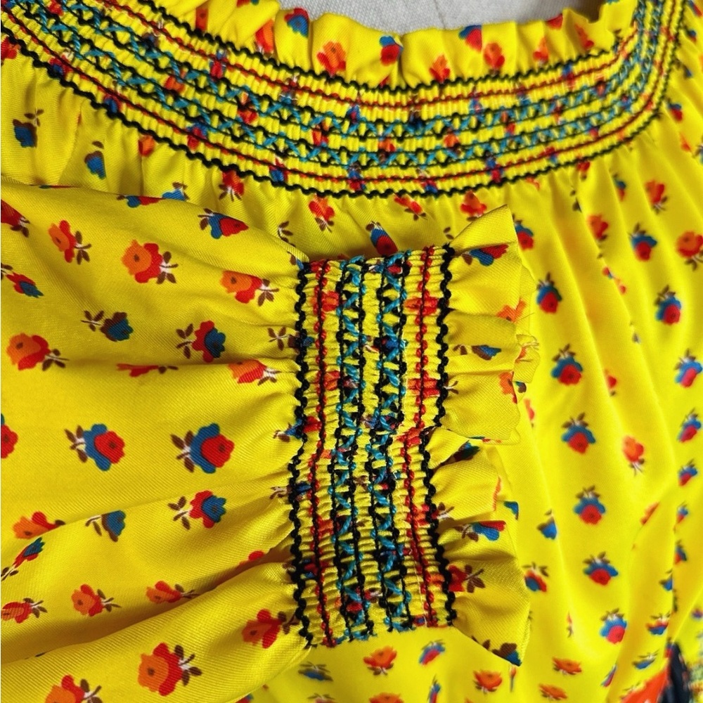 1960s Smocked Retro Maxi Dress - Picture 7 of 11